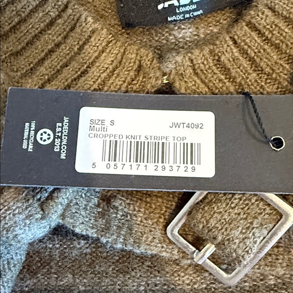 Zara Brown Striped Sweater with Buckles - Picture 7 of 8